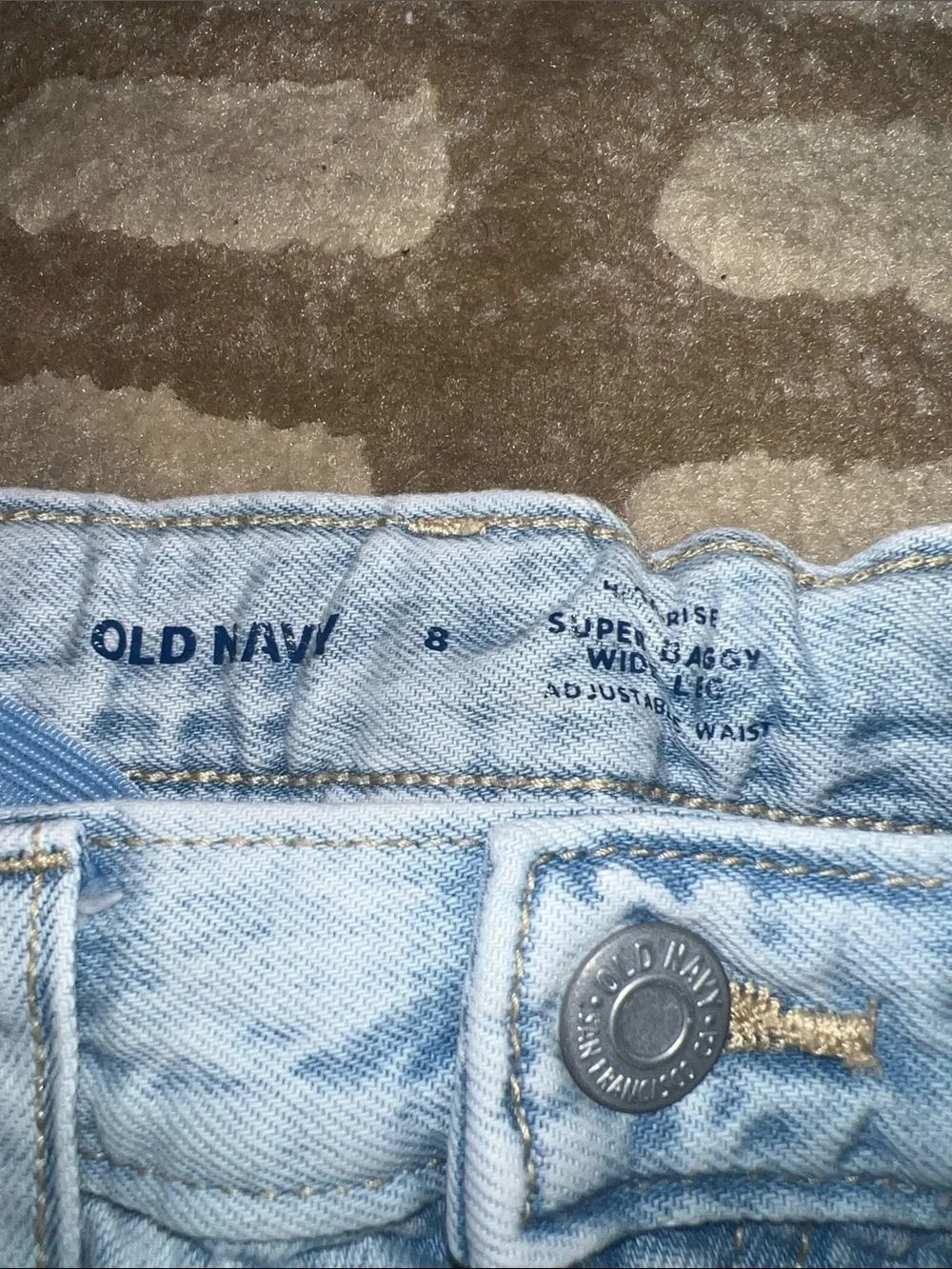 Old Navy Girls' Denim Jeans - Light Wash & Medium Blue, baggy style
